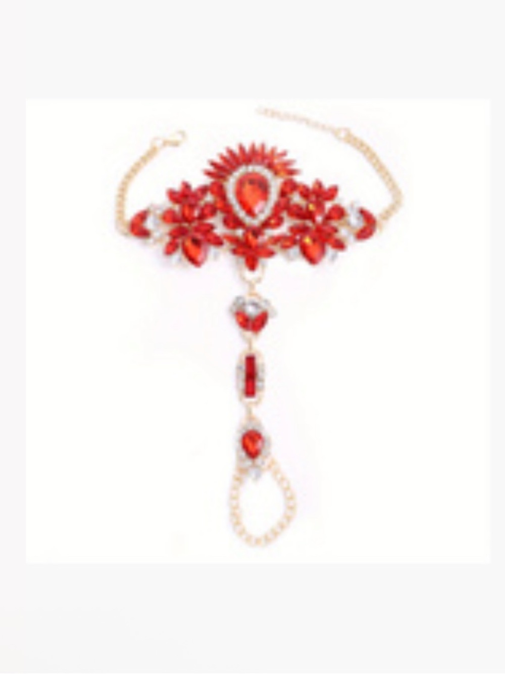Red Crystal Foot Chain Bracelet Necklace - Women's Jewelry foot dancer